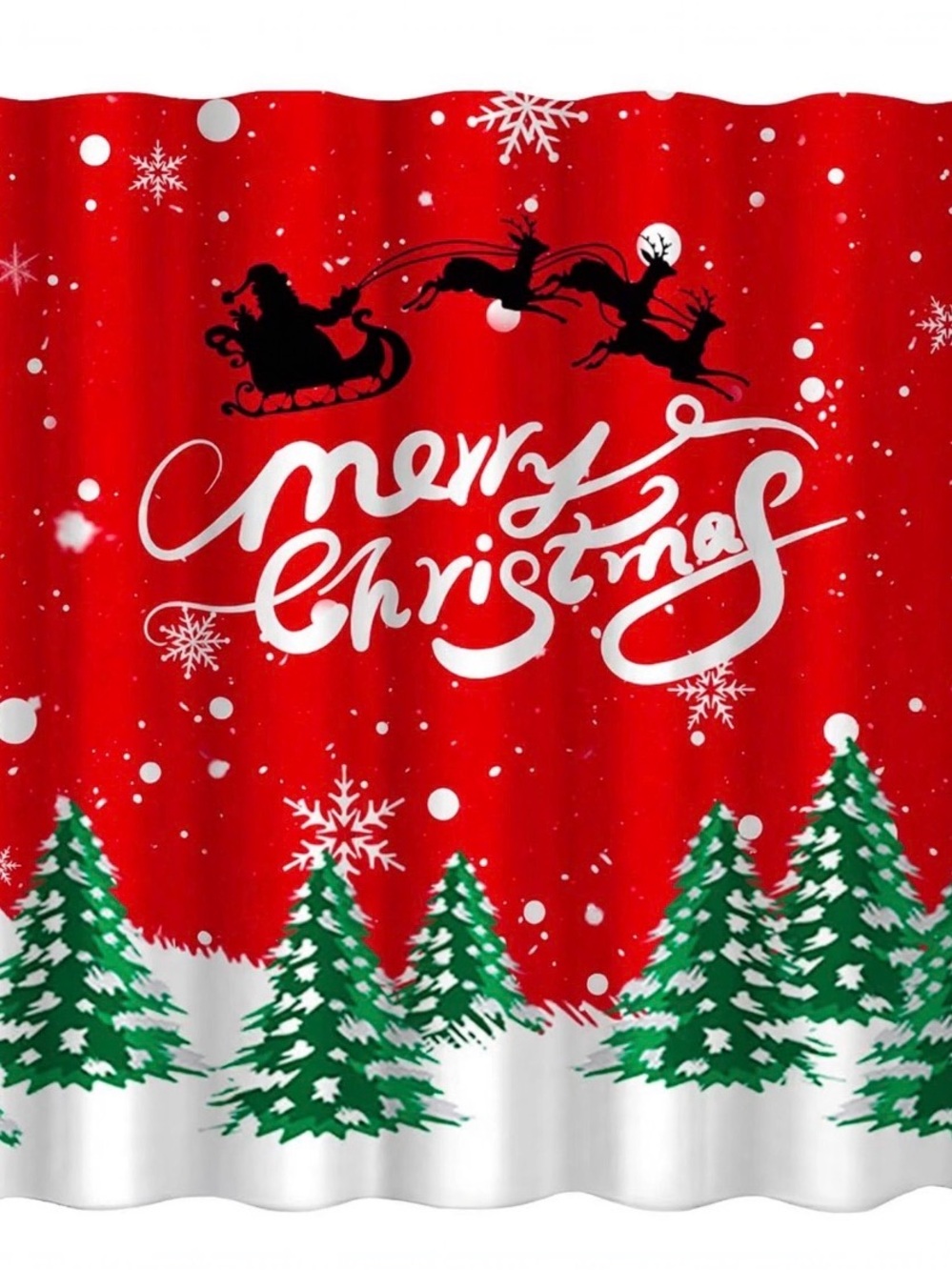 Holiday Merry Christmas Shower Curtain - Red & Green